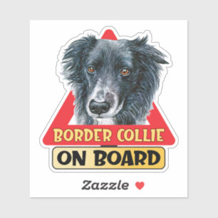 Border Collie On Board Scottish Dog Traffic Sign Sticker