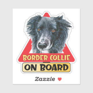 Border Collie On Board Scottish Dog Traffic Sign Sticker