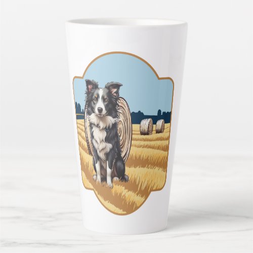 Border Collie on Farm Latte Mug