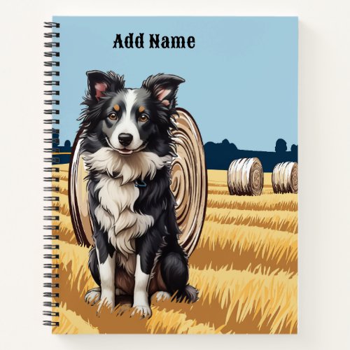 Border Collie on Farm Notebook