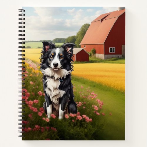 Border Collie on Farm Notebook