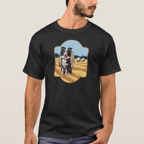 Border Collie on Farm T_Shirt