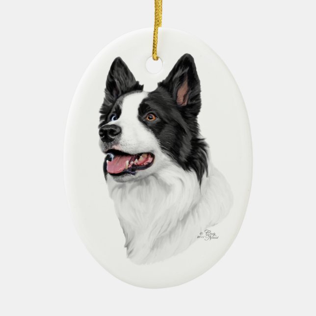 Border Collie Ornament (Front)