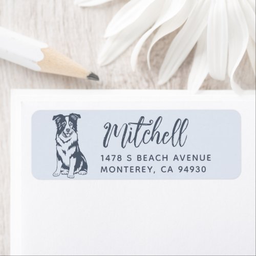 Border Collie Owner Return Address Dog Owner label