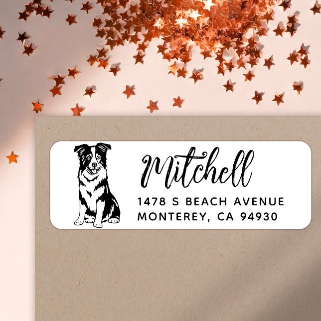 Border Collie Owner Return Address Dog Owner label (Creator Uploaded)