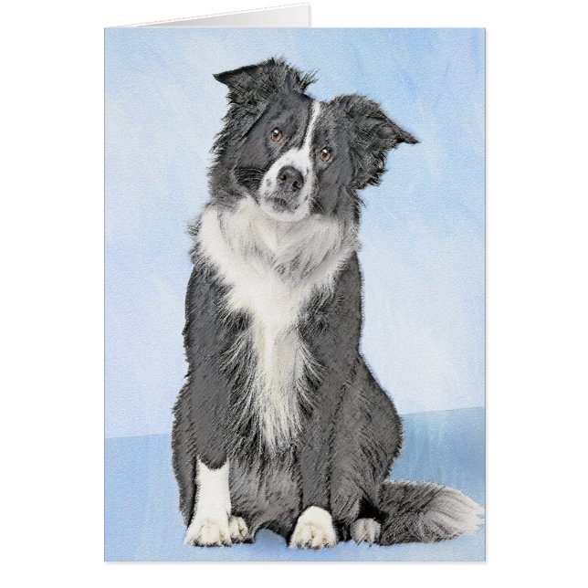 Border Collie Painting - Cute Original Dog Art (Front)