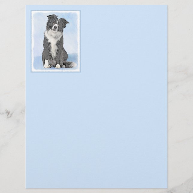 Border Collie Painting - Cute Original Dog Art (Front)