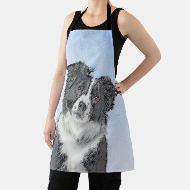 Border Collie Painting - Cute Original Dog Art Apron (Insitu)