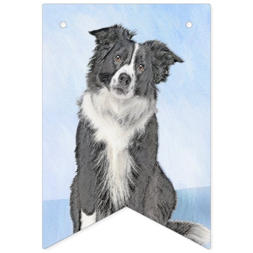 Border Collie Painting _ Cute Original Dog Art Bunting Flags
