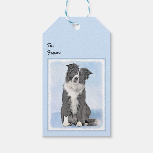 Border Collie Painting _ Cute Original Dog Art Gift Tags
