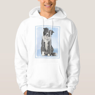 Border Collie Painting - Cute Original Dog Art Hoodie