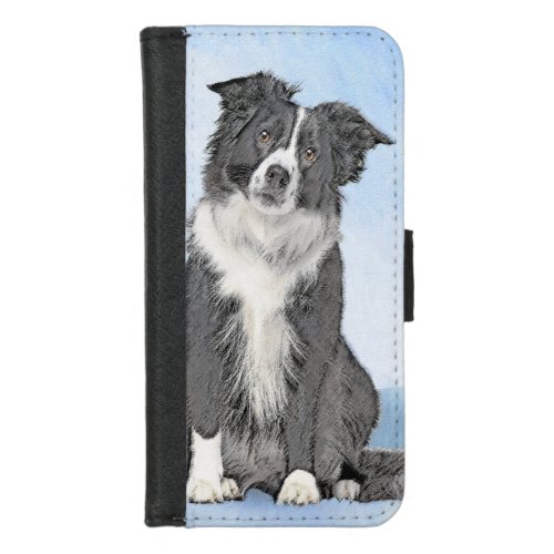 Border Collie Painting _ Cute Original Dog Art iPhone 87 Wallet Case