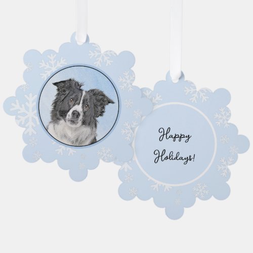 Border Collie Painting _ Cute Original Dog Art Ornament Card