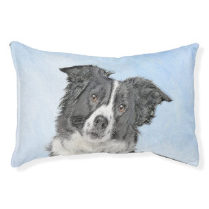 Border Collie Painting - Cute Original Dog Art Pet Bed
