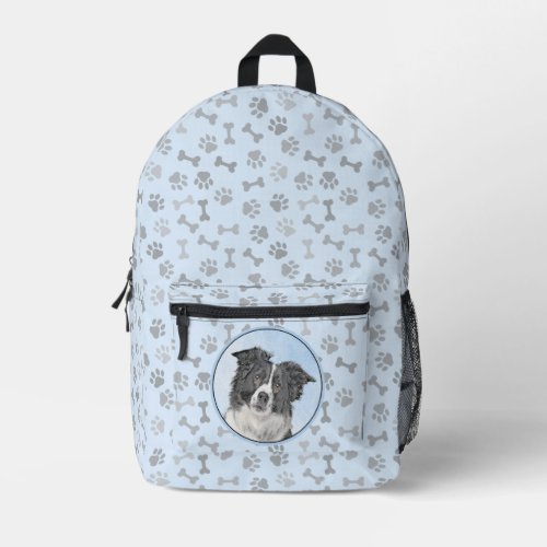 Border Collie Painting _ Cute Original Dog Art Printed Backpack