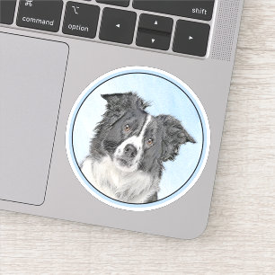 Border Collie Painting - Cute Original Dog Art Sticker