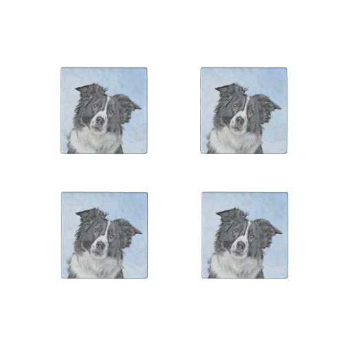 Border Collie Painting _ Cute Original Dog Art Stone Magnet
