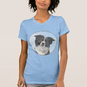 Border Collie Painting - Cute Original Dog Art T-Shirt