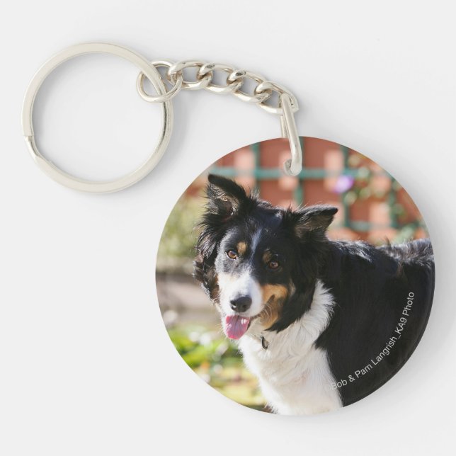 Border Collie Panting 1 Keychain (Front)