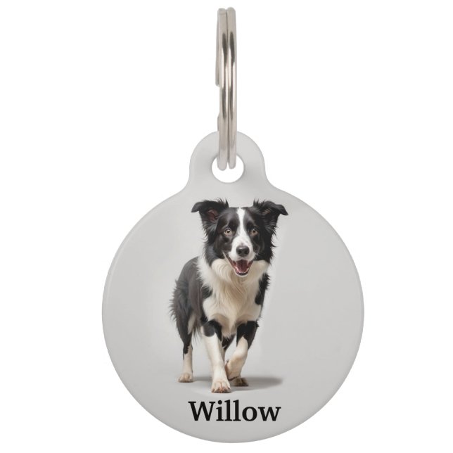Border Collie Personalize Pet ID Tag (Front)