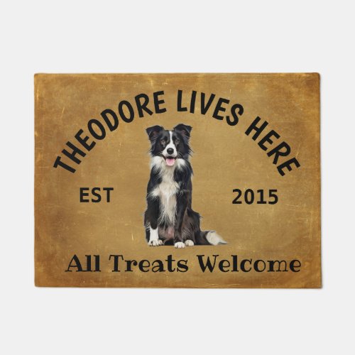 Border Collie Personalized Dog Lover Doormat