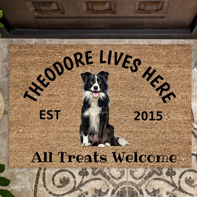 Border Collie Personalized Dog Lover Doormat (Creator Uploaded)