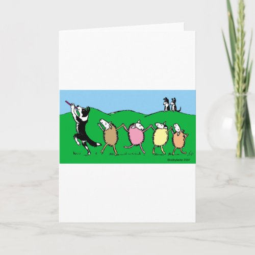 Border Collie Pied Piper Card