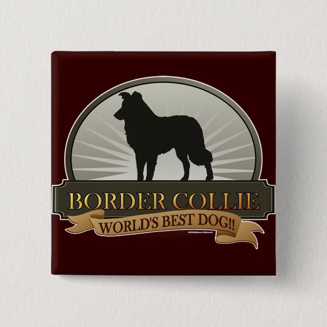 Border Collie Pinback Button (Front)