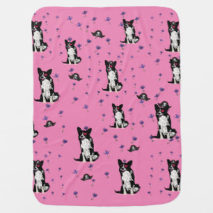 Border Collie pirate dog Baby Blanket