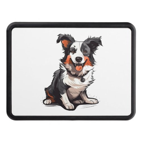 Border Collie Playful Pups _ Funny Cartoon  Hitch Cover