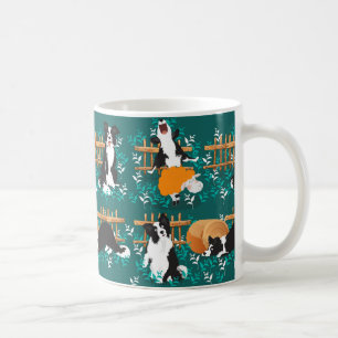 Border Collie playing with sheep Coffee Mug