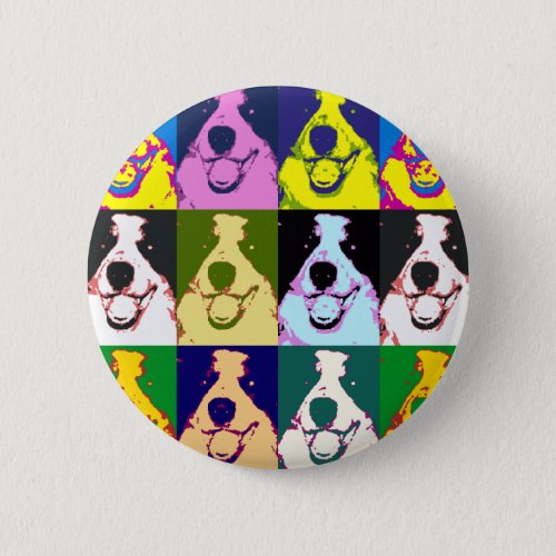 Border Collie Pop Art Pinback Button
