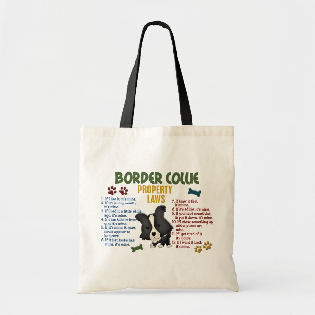 Border Collie Property Laws 4 Tote Bag (Front)