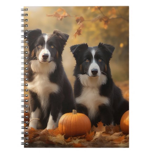 Border Collie Puppy Autumn Delight Pumpkin Notebook