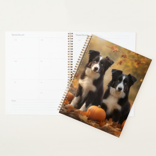 Border Collie Puppy Autumn Delight Pumpkin Planner (Display)