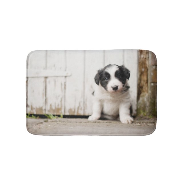 Border Collie Puppy Bathroom Mat (Front)