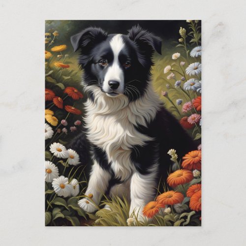 Border Collie Puppy Dog Beautiful Postcard