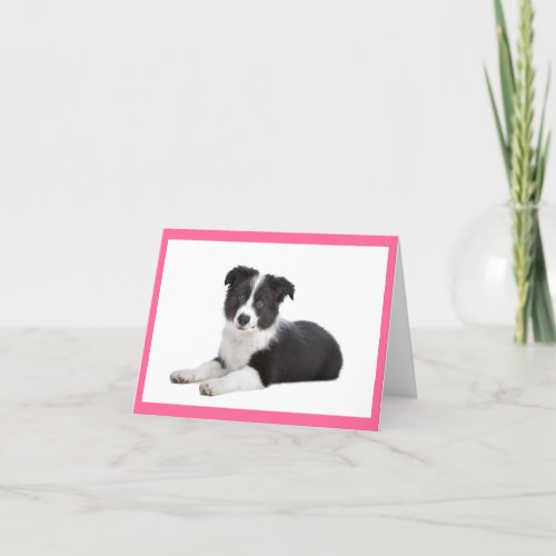 Border Collie Puppy Dog Blank Note Card