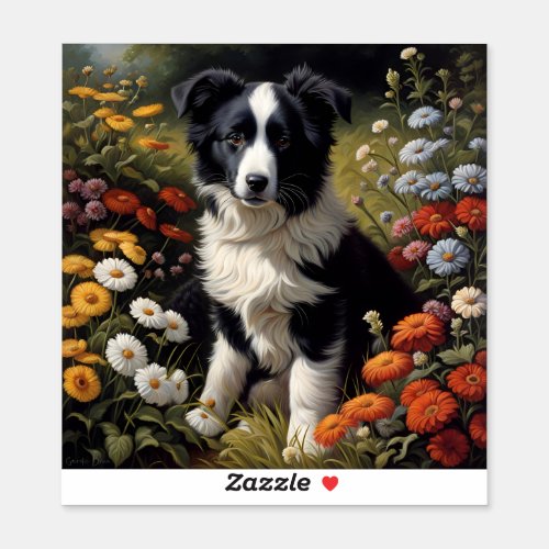 Border Collie Puppy dog cute Sticker