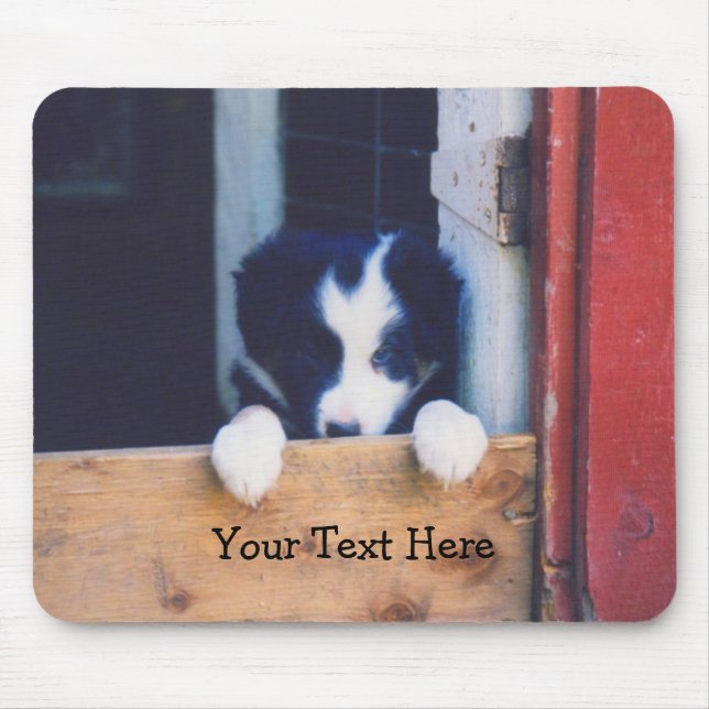 Border Collie Puppy Dog Mousepad (Front)