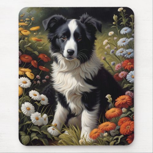 Border Collie puppy dog mousepad gift idea Mouse Pad