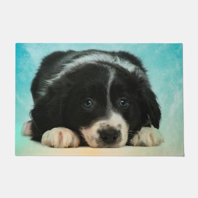Border Collie Puppy Doormat (Front)