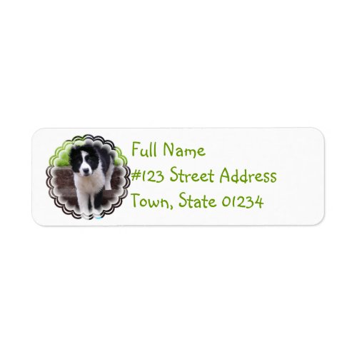 Border Collie Puppy Return Address Label