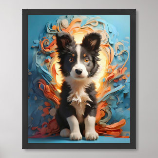 Border Collie Puppy Wall Art Home Decor