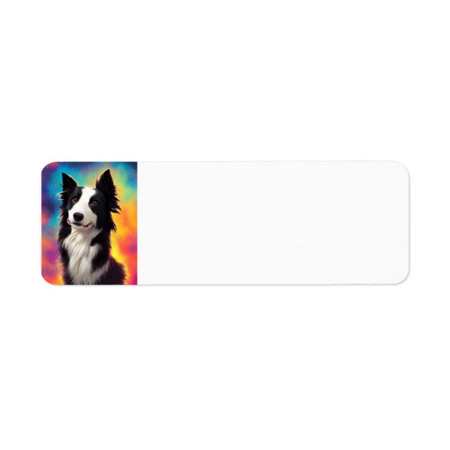 border collie rainbow bg label (Front)