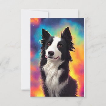 Border Collie Rainbow Bg Thank You Card by BreakoutTees at Zazzle
