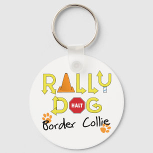 Border Collie Rally Dog Keychain