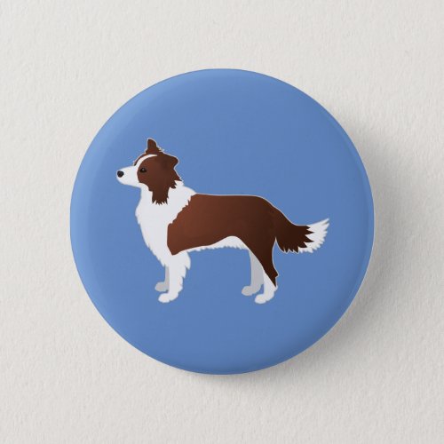Border Collie Red Dog Breed Side View Silhouette Button
