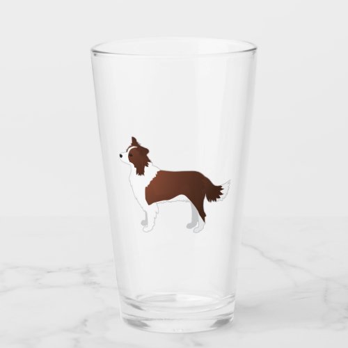 Border Collie Red Dog Breed Side View Silhouette Glass