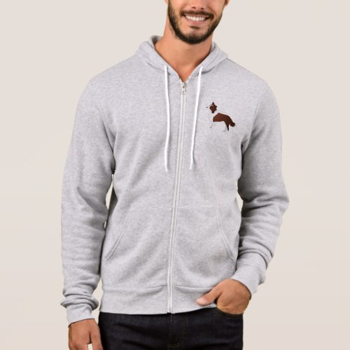Border Collie Red Dog Breed Side View Silhouette Hoodie